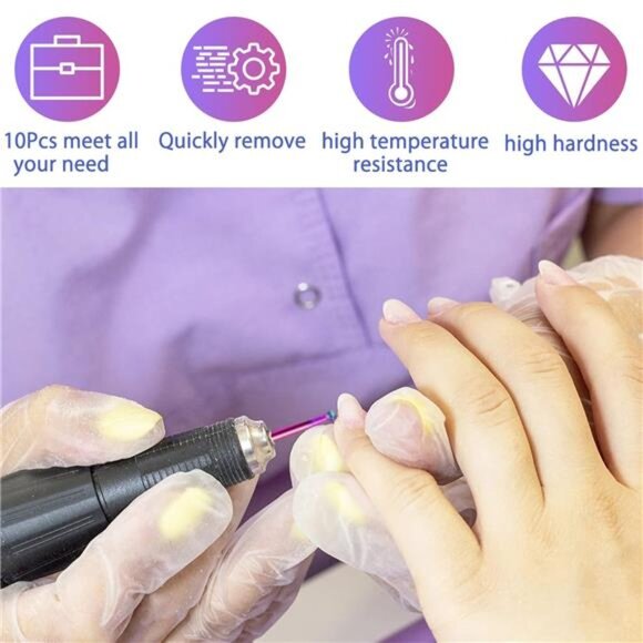 Nail Drill Bits, 10Pcs 3/32 inch Tungsten Carbide Drill Bit Set, - Picture 4 of 7